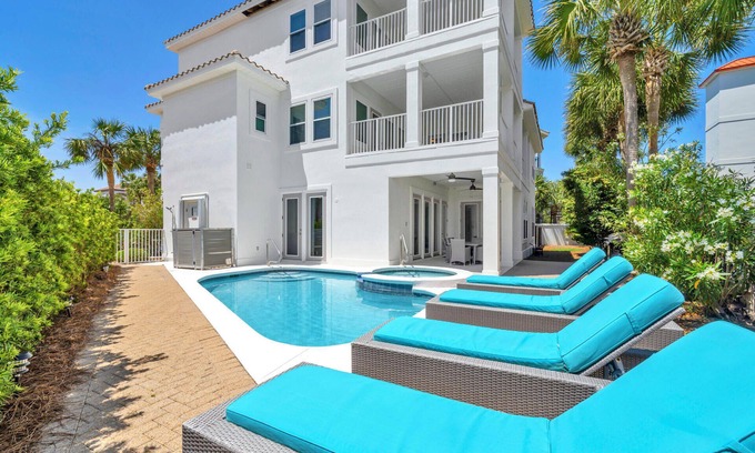 Avalon Beach Estates House | Gulf-View 6 Bdrm, Pool, Hot-Tub, Gated Beach, with Tower Suite!