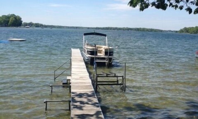 Middleville Cottage | Gun Lake 5-STAR PROPERTY sandy front with full dock and mooring bouy