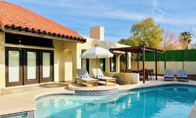 Mesa House | Hacienda Style Home Sleeps 14 with Heated Pool, In-ground Spa, Cinema, and more!