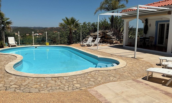 Silves Villa | Hilltop villa with lovely pool and stunning views,. Inc. air-con,and BBQ.