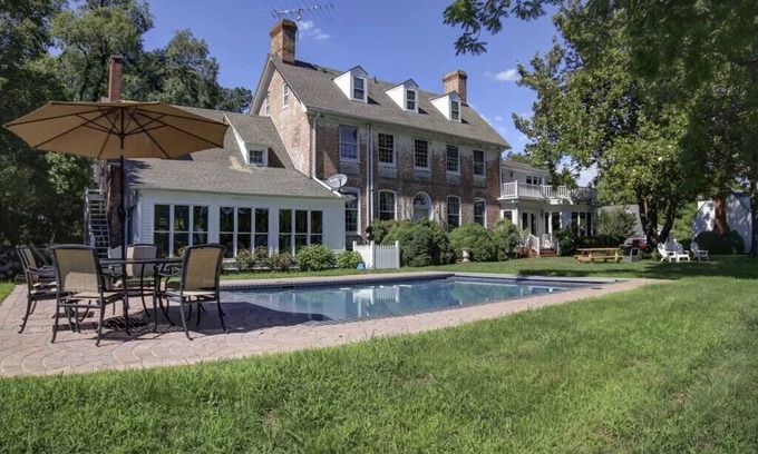 Oxford House | Historic Waterfront Estate with Pool & Pet-Friendly – Perfect for Fall Getaways