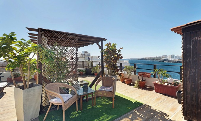 Los Abrigos Apartment | Holiday Apartment "Azotea Estrella de Mar" with Roof Terrace and Sea View