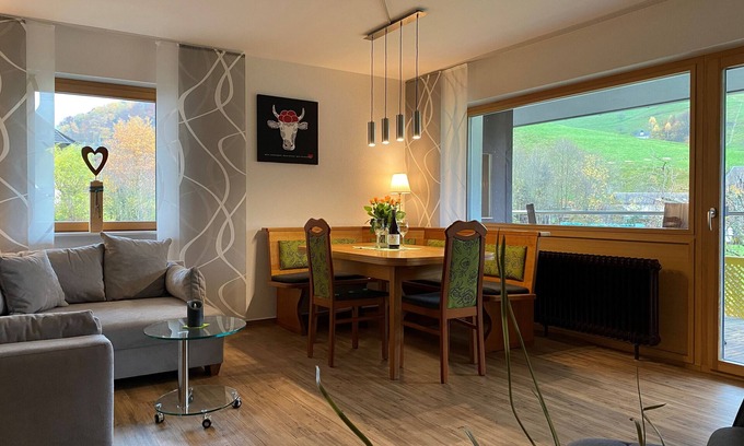 Untermunstertal Apartment | Holiday Apartment 'Belchen, Type B' with Mountain View, Balcony and Wi-Fi in Münstertal
