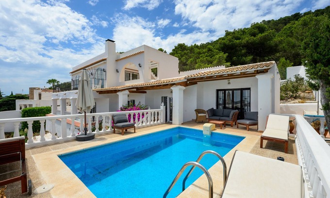 Sant Josep de sa Talaia House | Holiday Home "Can Carlos Ibiza" with Sea View, Pool, Terrace & Garden