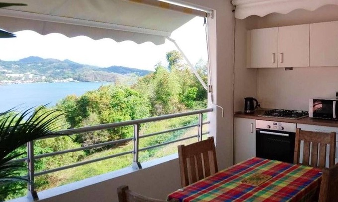 La Trinite Apartment | Homerez - Beautiful studio for 2 ppl. with sea view and balcony at La Trinité