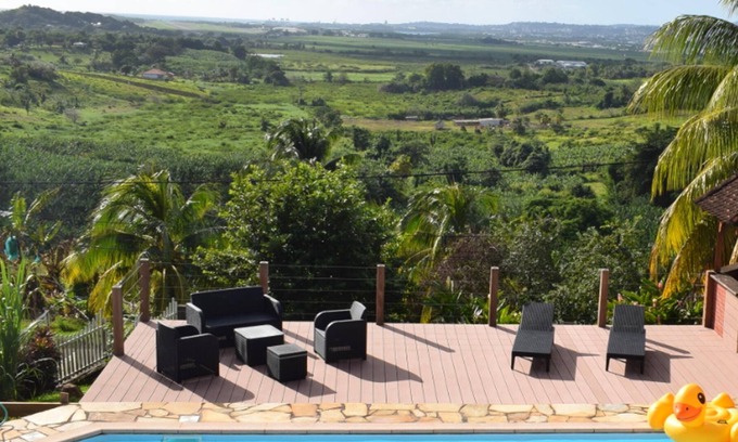 Ducos Villa | Homerez - Big villa for 10 ppl. with swimming-pool, sea view and garden at Ducos