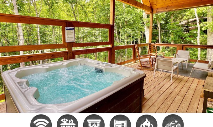 Sevierville Cabin | Honeysuckle Hill: Free Attraction Tickets, Hot Tub, Sauna, Fire Pit & 5 Minutes From PF