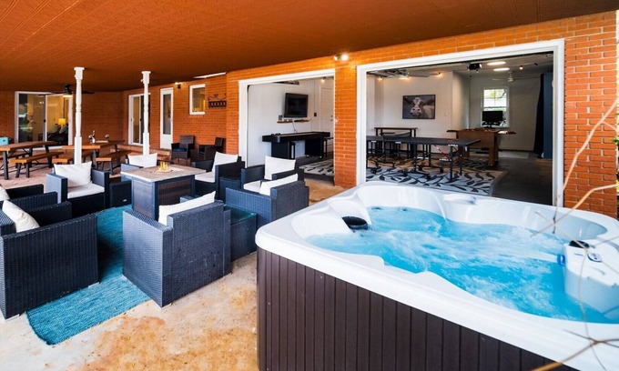 Johnson City House | Hot Tub, Fire Pit, Game Room, Block to Main St!