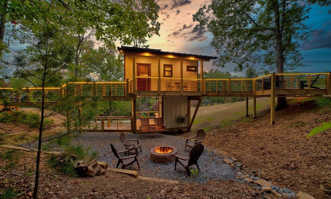 Morganton Cabin | Hot Tub Fire Pit Walk to Blue Ridge Lake Dog Friendly