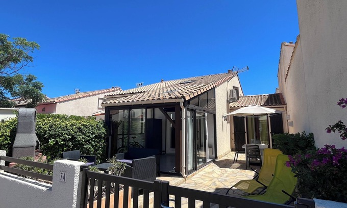 Saint-Cyprien Plage Villa | House T3 + loft, 6pers in residence with pool