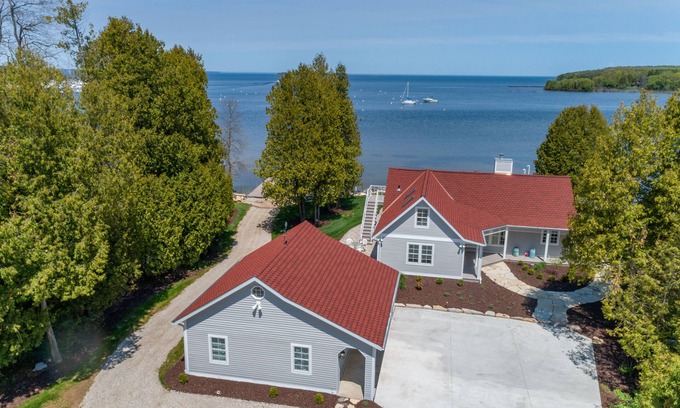 Fish Creek House | In town, on the water, dock, sleeps 12, brand new construction!