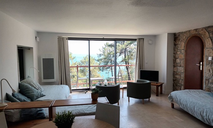 Crozon Apartment | Independent apartment - expectionnal sea view - swimming pool - 3 persons