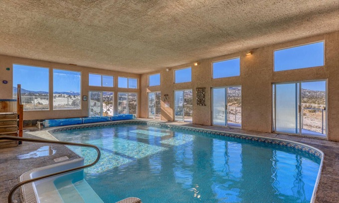 Del Norte House | Indoor heated pool, hot tub, sauna with mountain views, wildlife and solitude.