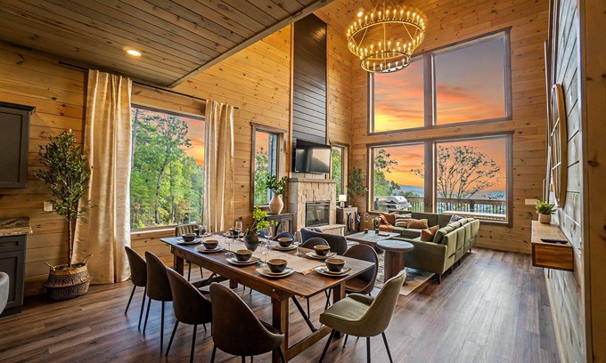 Sevierville Cabin | Indoor Heated Pool with Stunning Views!