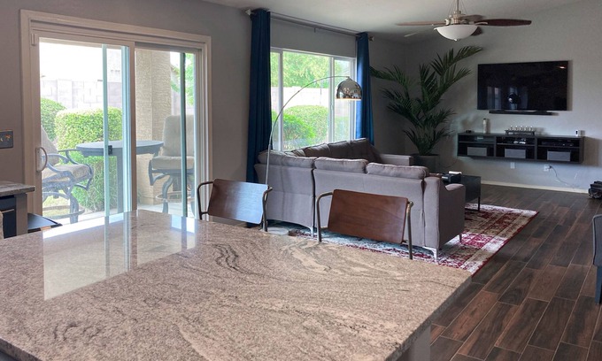 Estrella Vista House | Inviting home with patio, enclosed yard, fireplace, office, streaming, W/D, AC