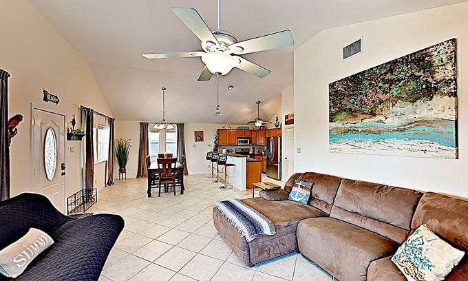 Leeward Sands House | Inviting House w/ Balcony & Large Fenced Backyard - Views of Wetlands