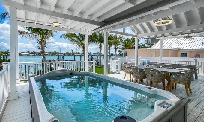 Sunset Beach House | Island Waterfront Retreat with Pool near Beach