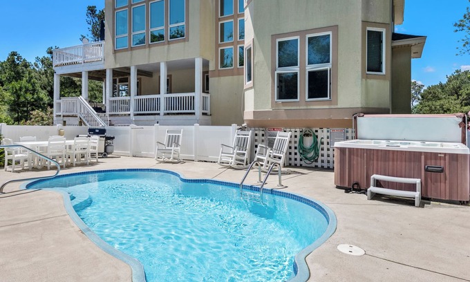 Monteray Shores House | It's All Good In Corolla: Soundside, Pool, Spa