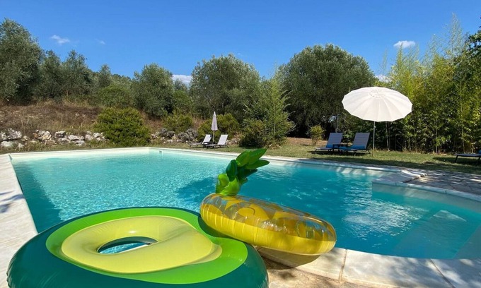 Montecampano Apartment | Italian countryside oasis close to Rome (1 hr). With Pool, Gym & Calisthenics.