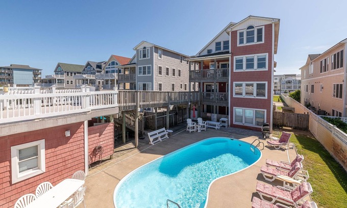 Kill Devil Hills House | K1207 A Big Catch. Oceanfront, Elevator, Pool, Hot Tub, Spacious, Pets OK!