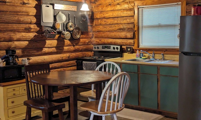 Kill Devil Hills Cabin | KDH Cozy Log Cabin near wood preserve