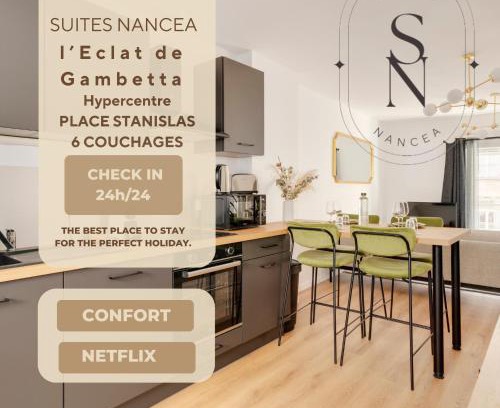 Saint Nicolas - Charles III - Ville vieille - Trois Maisons - Leopold Apartment | L'éclat de Gambetta - Place Stanislas - 6 Pers