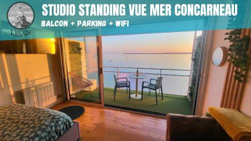 Concarneau Apartment | - L'IROIZH - CONCARNEAU - VUE MER PANORAMIQUE - STUDIO STANDING PLAGE DES SABLES BLANCS - PARKING - DRAPS & SERVIETTES INCLUS - NEAR THALASSOTHERAPY - Wifi -