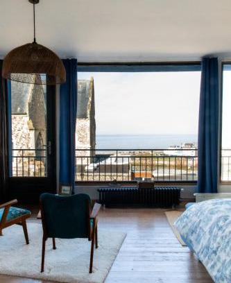 Le Treport House | La Maison Bleue, terrasses et vue panoramique mer