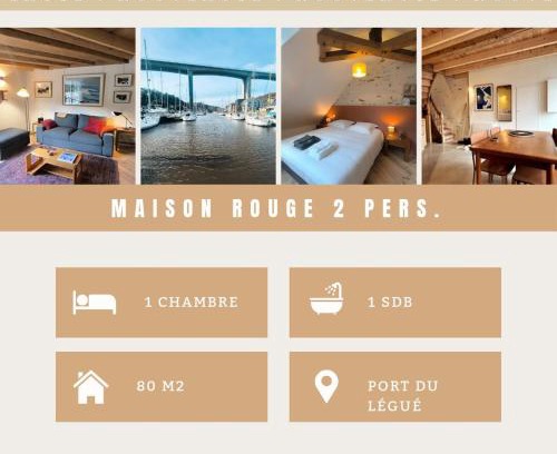 Plerin House | La Maison Rouge sur le port à proximité de toutes commodités 2 personnes