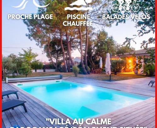 Bourgenay Villa | "LA VILLA DES HAUTES MER" Villa 4 étoiles, 10 personnes, piscine privée chauffée, parc arboré, proche plage et marais