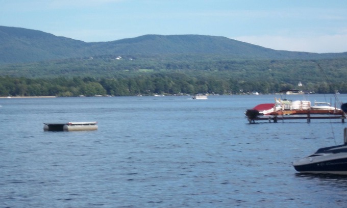 Laconia Cabin | Lake Front Cabin In The Woods Million Dollar Views Boat Slips Screened In Porch