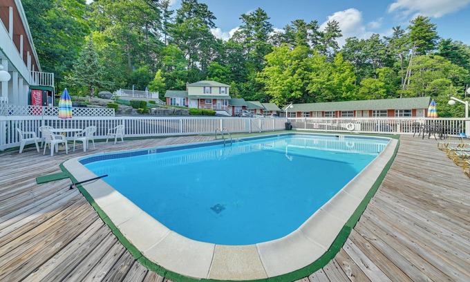 Lake George Apartment | Lake George Retreat w/Private Deck + Water Views!