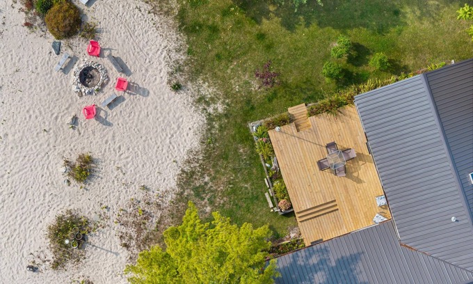 St Ignace House | Lake Huron Beachfront Home~Mackinac Island Views!