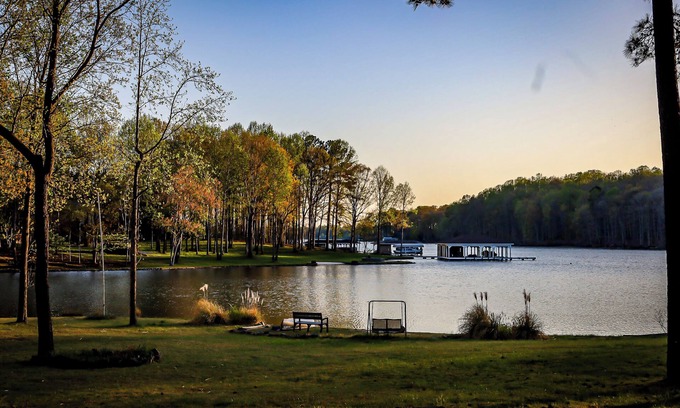 Bumpass House | Lakefront 5BR Vacation Home w/Sunset Views, sandy beach, firepit, fishing dock