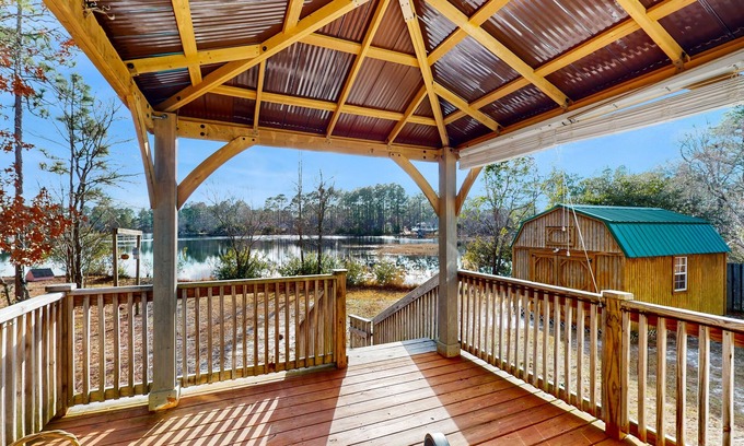 Boiling Spring Lakes House | Lakefront dog-friendly home near beach/Wilmington with private gazebo, W/D