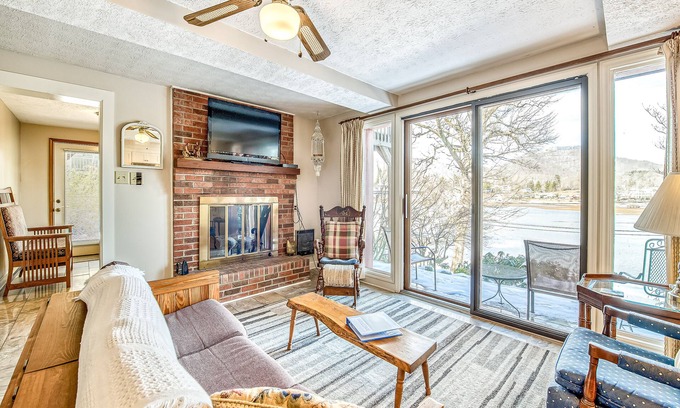 Lake Junaluska House | Lakefront home near Lake Junaluska with private balcony, lake views, shared pool