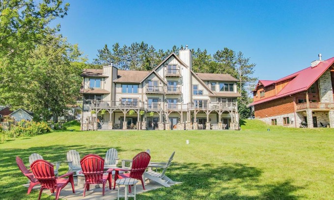 McHenry House | Lakefront home with fire pit and dock Near Wisp Resort