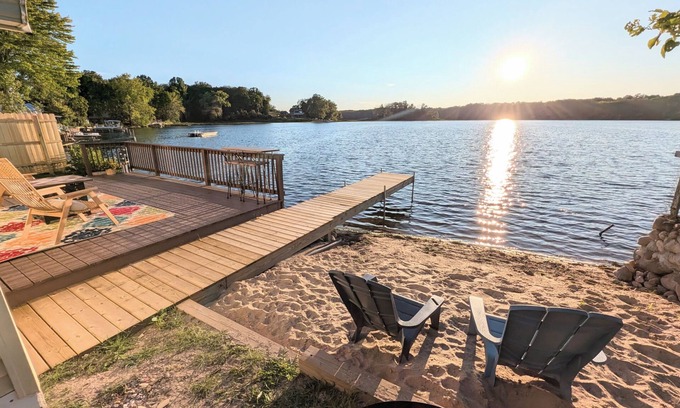 Cloverdale House | Lakefront Home with Sunsets, Dock, and Deck! Dogs Stay Free!