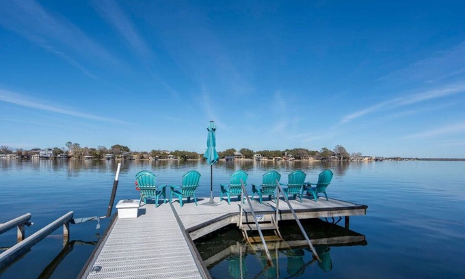 Granite Shoals House | Lakefront Retreat with Hot tub, Firepit, Dock, Lily Pad