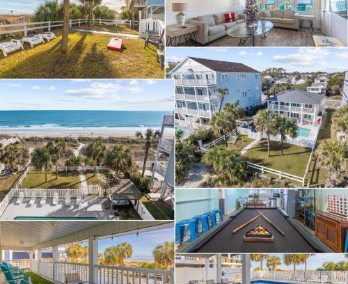 Crescent Beach House | Lavish Accessible, On Ocean, 4 King Beds, Huge Private Pool, Yard, Spa, Patio, BBQ, & Game Tables