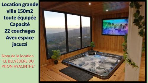 La Plaine des Cafres Villa | Le Belvédère du Piton Hyacinthe grande villa capacité 22 personnes avec vrai jacuzzi billard trampoline babyfoot