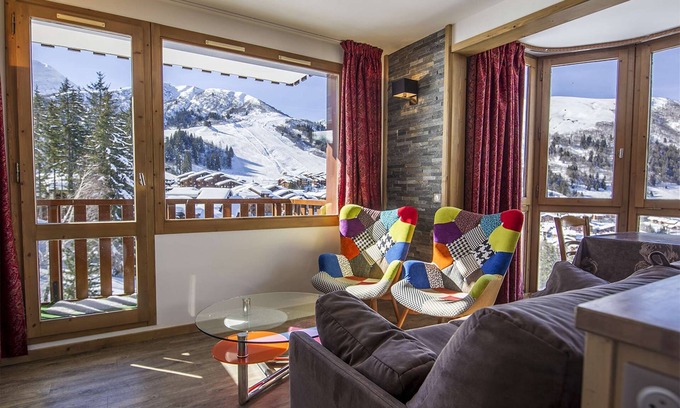 Les Avanchers-Valmorel Apartment | Le Cheval Blanc C3 - Exceptionnal apartment with a bow window overlooking the mountain and the.