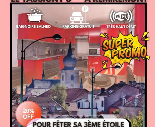 Remiremont Apartment | Le Tassigny 3 étoiles - Hyper-Centre Balneo Wifi Parking