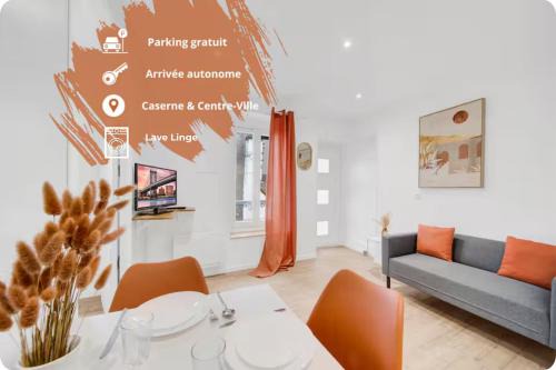 Chalon-sur-Saone Apartment | Le Terracotta proche Centre Ville et Caserne