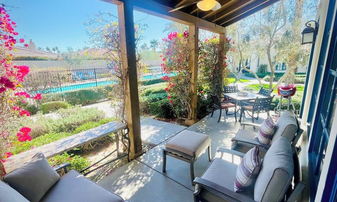 La Quinta Condo | LEGACY VILLAS Rare Single-story 3BR Villas Between Two Salt-water Pools! #111050