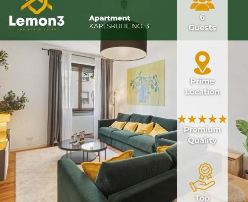 Beiertheim Apartment | Lemon3 - Modern 2BR Apt by Karlsruhe Main Station