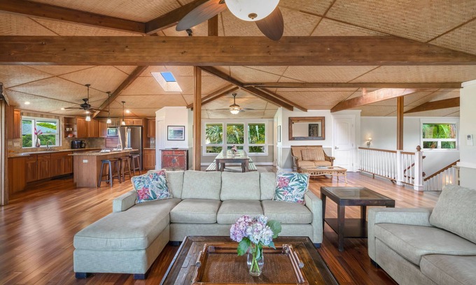 Princeville House | Lola Hale, Spacious Upgraded Hawaiiana House, A/C and Hot Tub