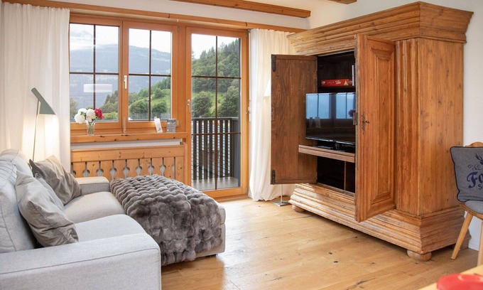 Falera Apartment | Lovely apartment for 5 guests with pool, WIFI, TV, balcony and panoramic view