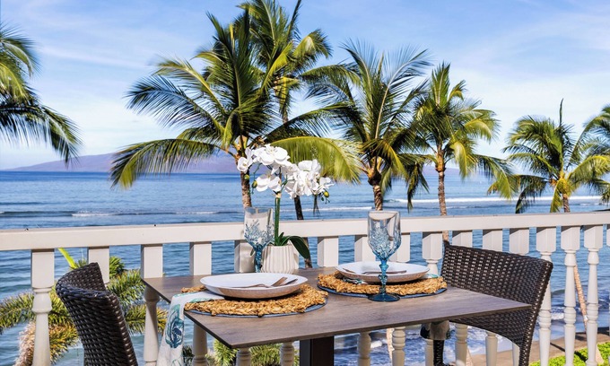 Historic Lahaina Front Street Condo | LS 413 Breathtaking Beachfront Remodeled Studio