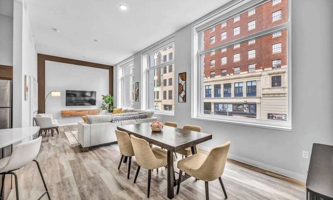 Gateway District Apartment | Luxe Flat with Heated Pool, Sauna, Rooftop Deck, Gym
